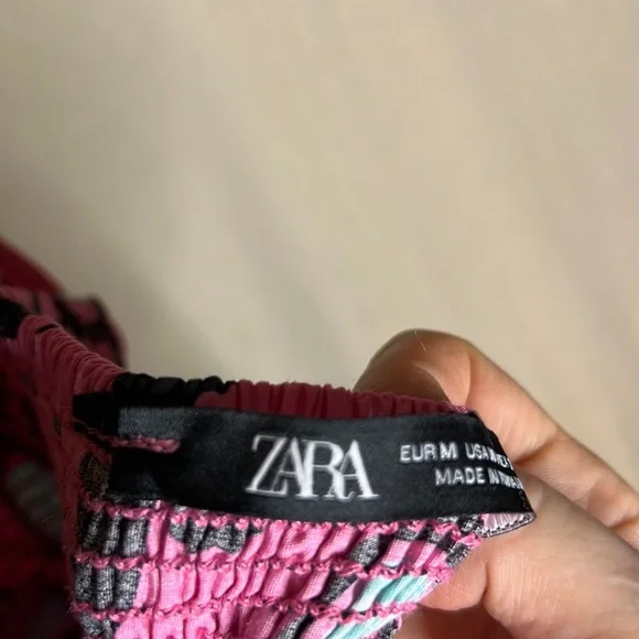 Zara Fun Flirty Large Flower Print Sun Dress - Picture 7 of 8